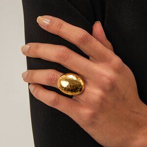 Adjustable Stainless Steel Open Rings, Modern Design, Color Gold.